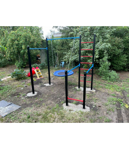 Уличный комплекс workout лестница, турник, брусья w140 +гнездо